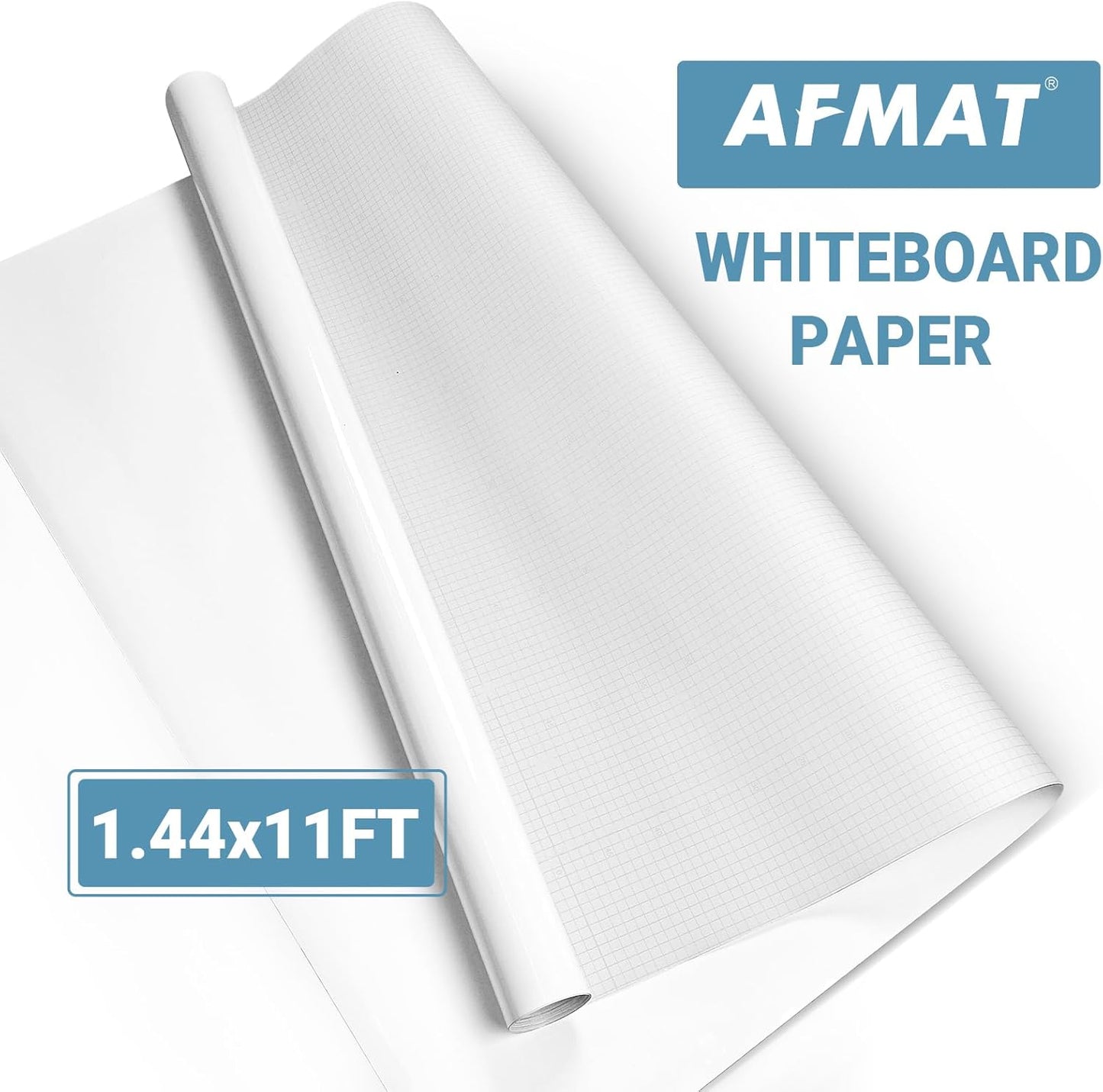 Disponible en France:AFMAT Rouleau de film pour tableau blanc, 44 x 335 cm, grande surface, effaçable, autocollant, pour bureau, maison et école, 3 marqueurs,Modèle:WS11