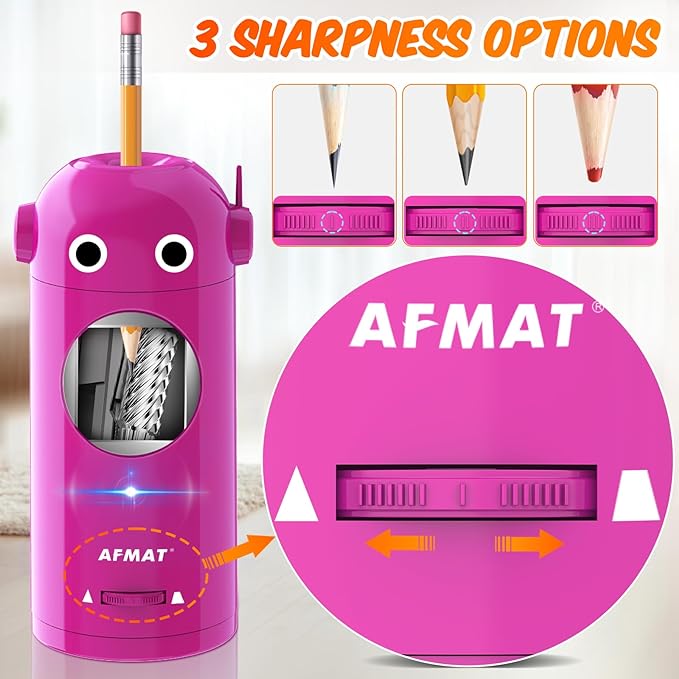 Available in Australia:AFMAT Electric Pencil Sharpener, Robot Pencil Sharpener for Colored Pencils 7-11.5mm,Model:PSX5RB(Green)
