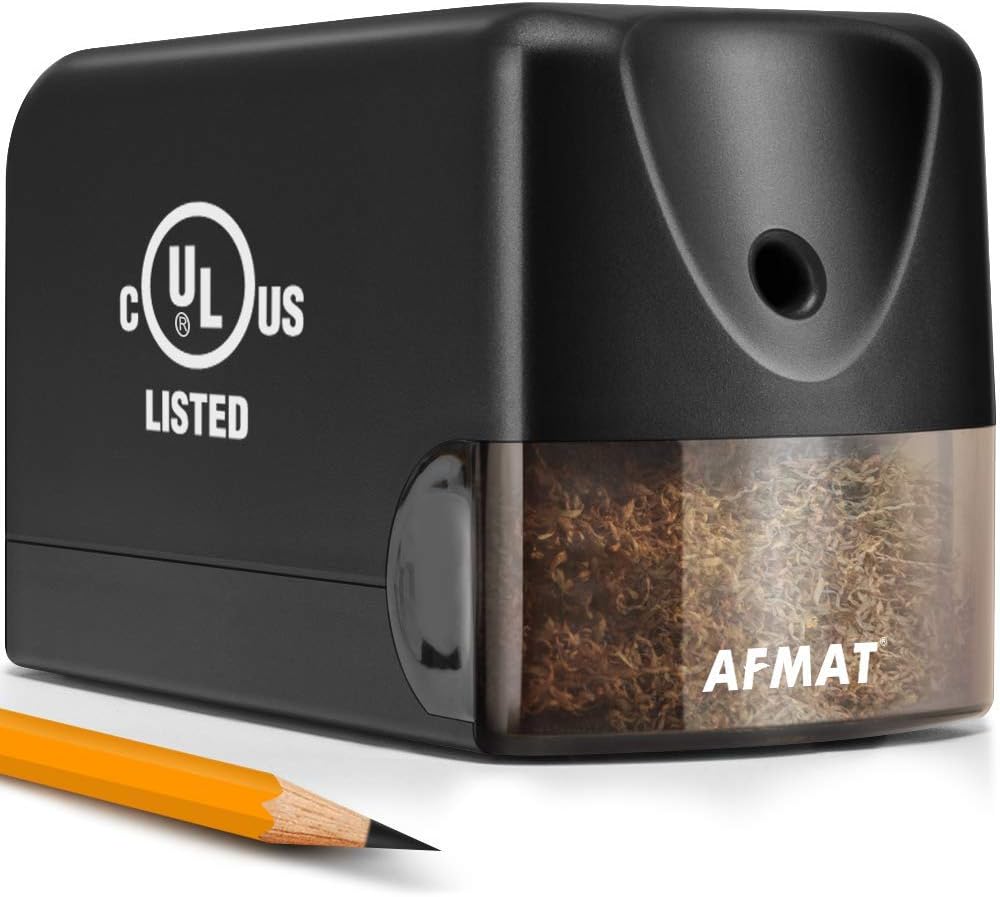 AFMAT PS13 Heavy Duty Electric Pencil Sharpener for 6.5-8mm No.2/Colored Pencils