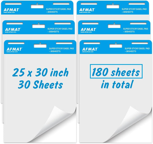 Sticky Easel Pad, 6 Pads, 25 x 30 Inches UPGRADED Anchor Chart Paper,Model:YY02