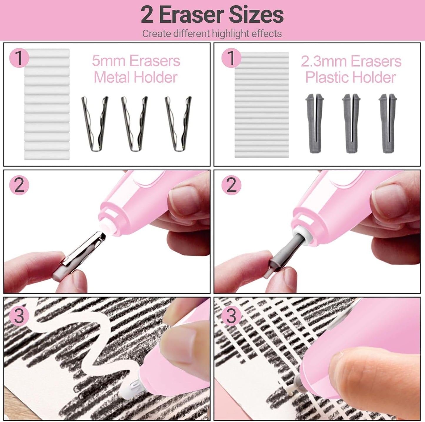 AFMAT EE24 Electric Rechargeable Electric Eraser Kit for Artists,140 Refills for Drafting
