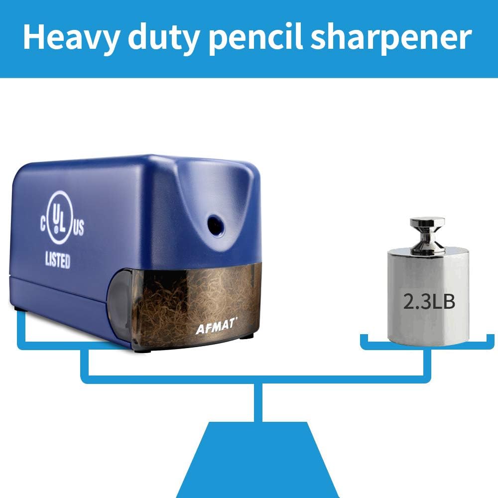 AFMAT Heavy Duty Classroom Pencil Sharpeners for 6.5-8mm No.2/Colored Pencils