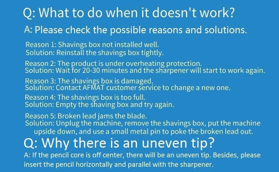 AFMAT PS13 Durable Heavy-Duty Electric Pencil Sharpener for Classrooms for 6.5-8mm No.2/Colored Pencils