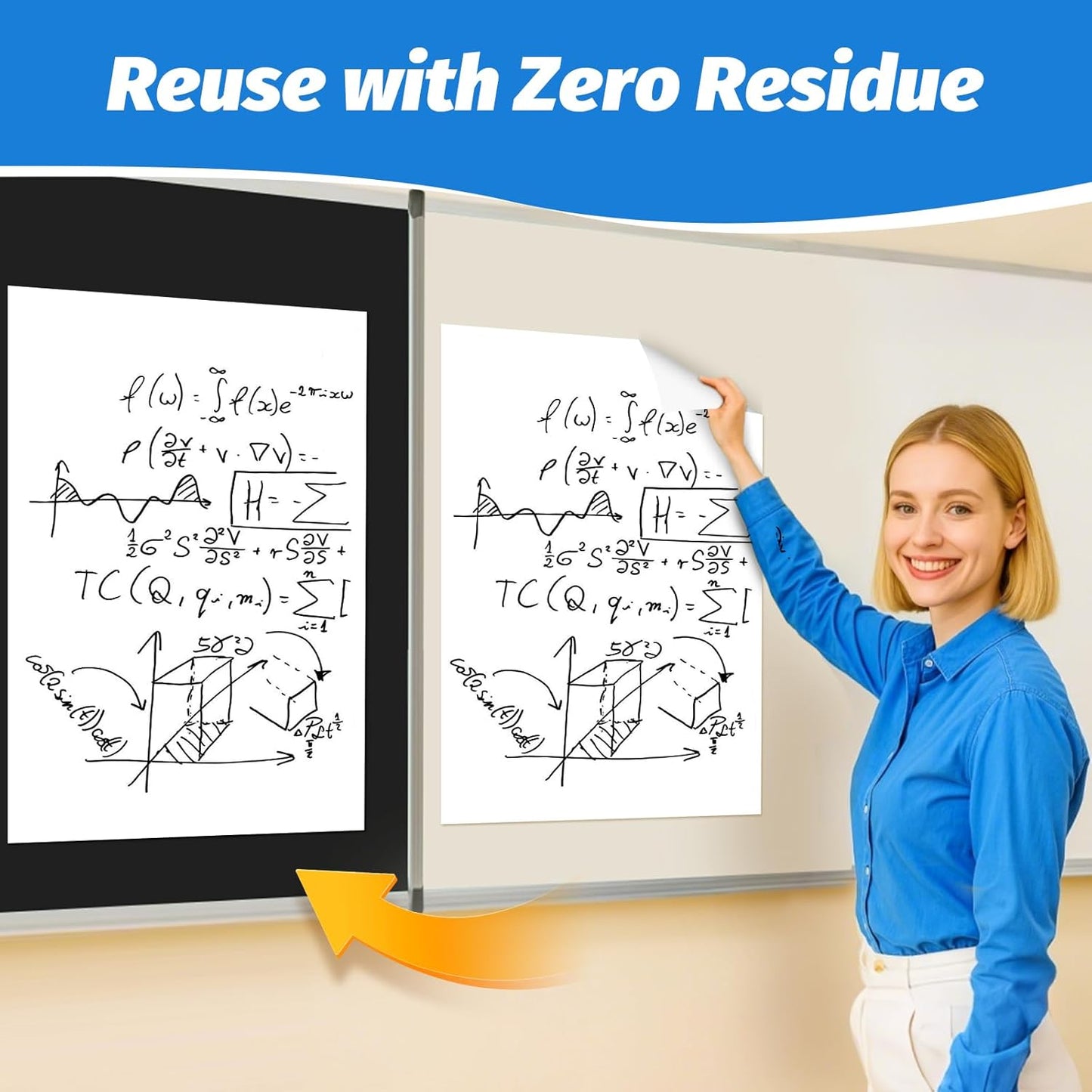 AFMAT Sticky Easel Pads, 20 in x 23 in Flip Chart Paper for Teachers, Ink Bleed-Through Resistant Easel Paper for Office/Classroom/Whiteboard/Wall/Windows, 30 Sheets/Pad, 3 Pads AFEP23BL