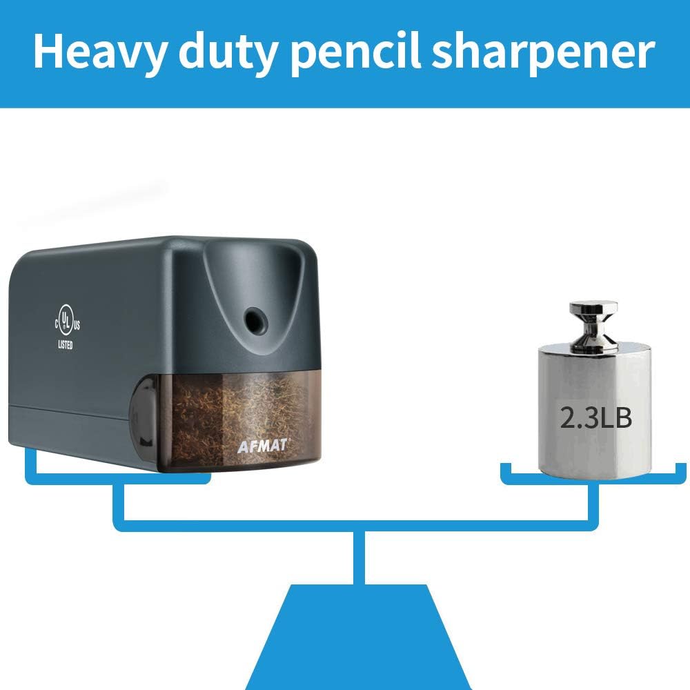 AFMAT Heavy Duty Classroom Pencil Sharpeners for 6.5-8mm No.2/Colored Pencils