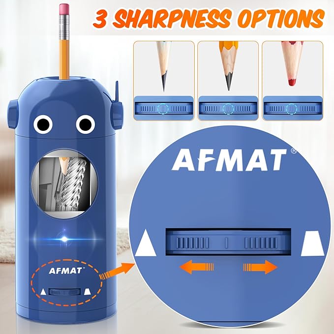 Available in Australia:AFMAT Electric Pencil Sharpener, Robot Pencil Sharpener for Colored Pencils 7-11.5mm,Model:PSX5RB(Green)