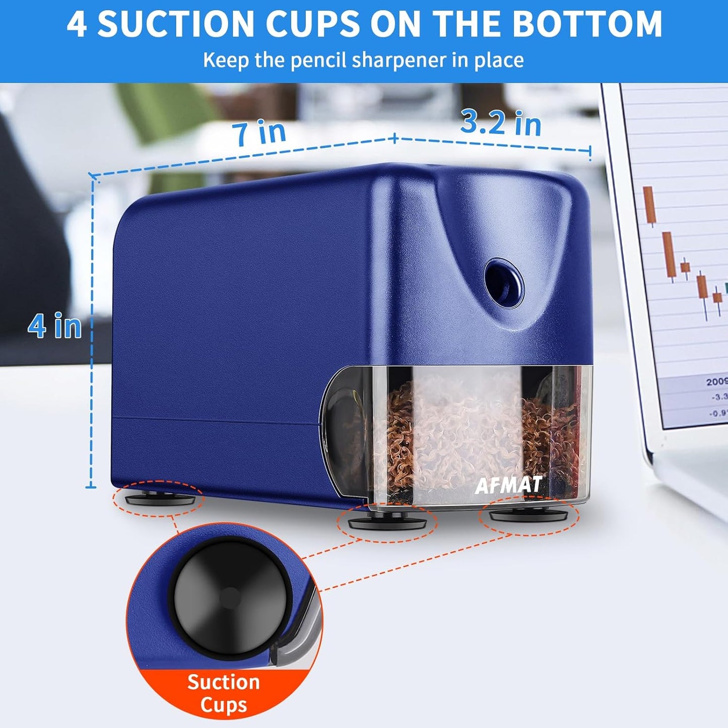 AFMAT Heavy Duty Electric Pencil Sharpener, Auto Stop Classroom Pencil Sharpeners for 6-11mm No.2/Colored Pencils