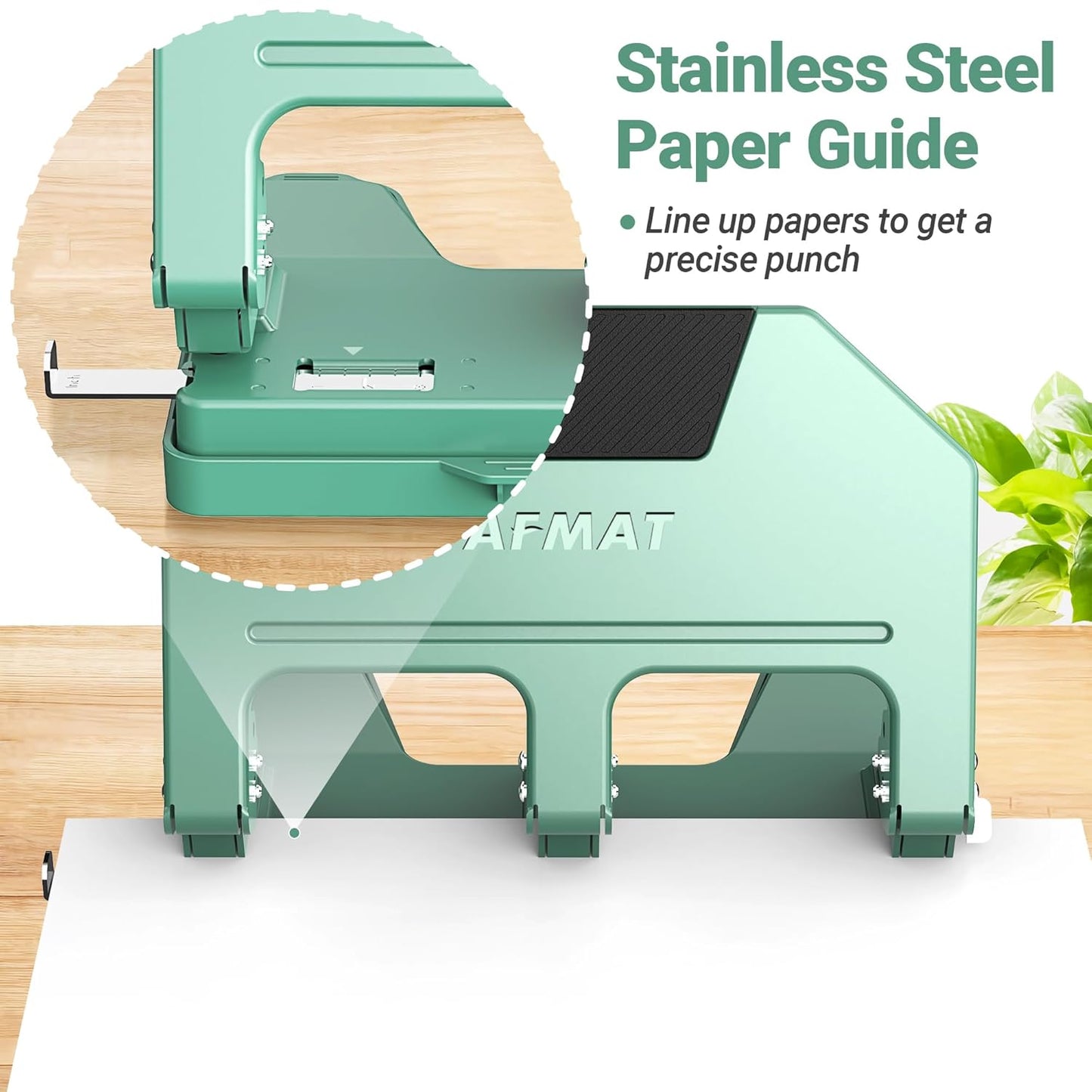 AFMAT 3 Hole Punch Heavy Duty, 40-Sheet 3 Hole Puncher for Binder, Metal Three Hole Punch w/ 10000+ Punching Times