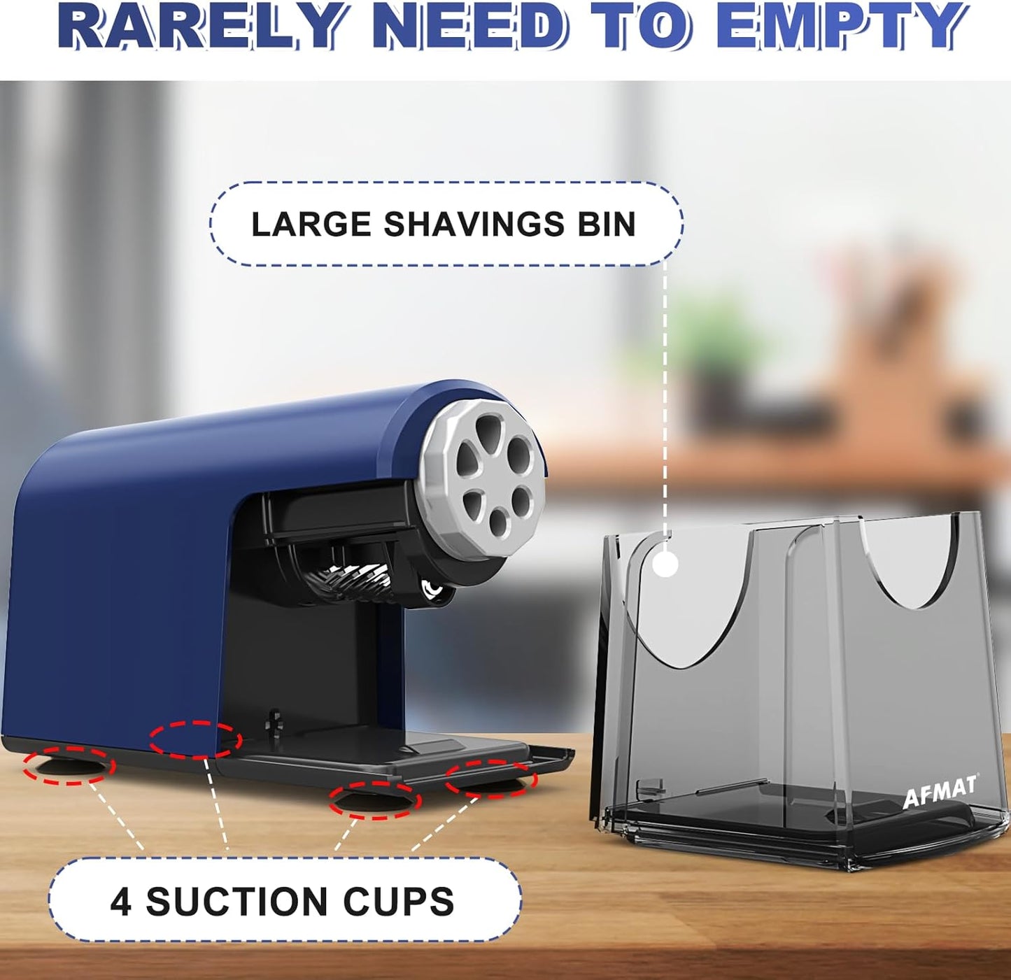 AFMAT Heavy Duty Electric Pencil Sharpener for Classroom, 6 Holes, Electric Pencil Sharpeners for Home