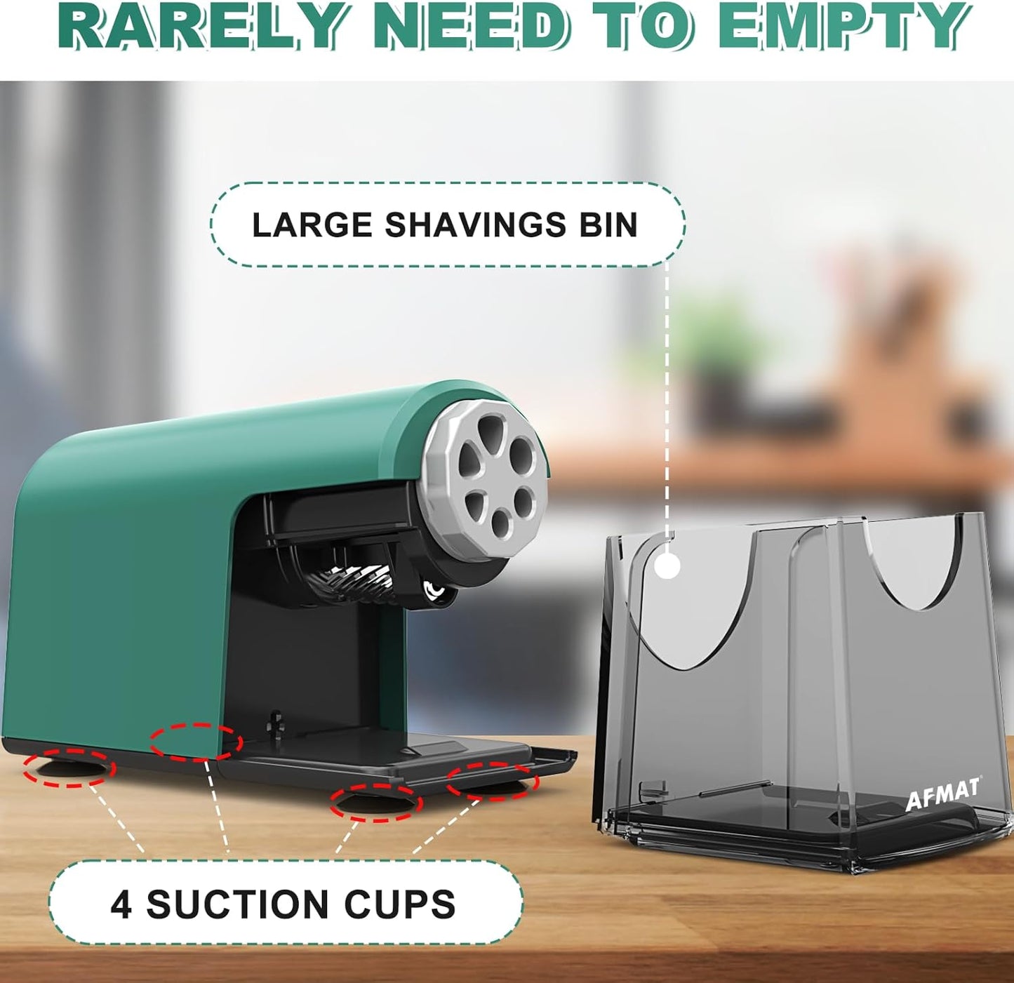 AFMAT Heavy Duty Electric Pencil Sharpener for Classroom, 6 Holes, Electric Pencil Sharpeners for Home
