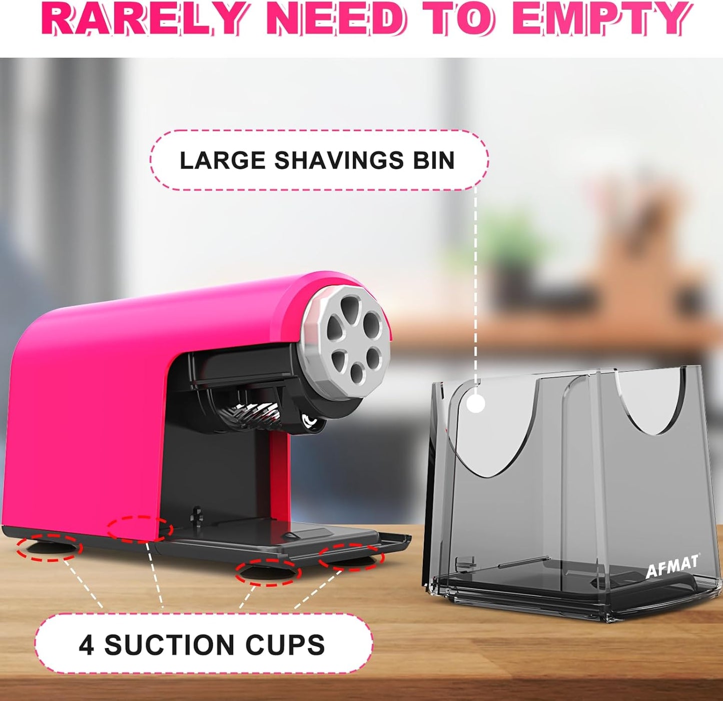 AFMAT Heavy Duty Electric Pencil Sharpener for Classroom, 6 Holes, Electric Pencil Sharpeners for Home
