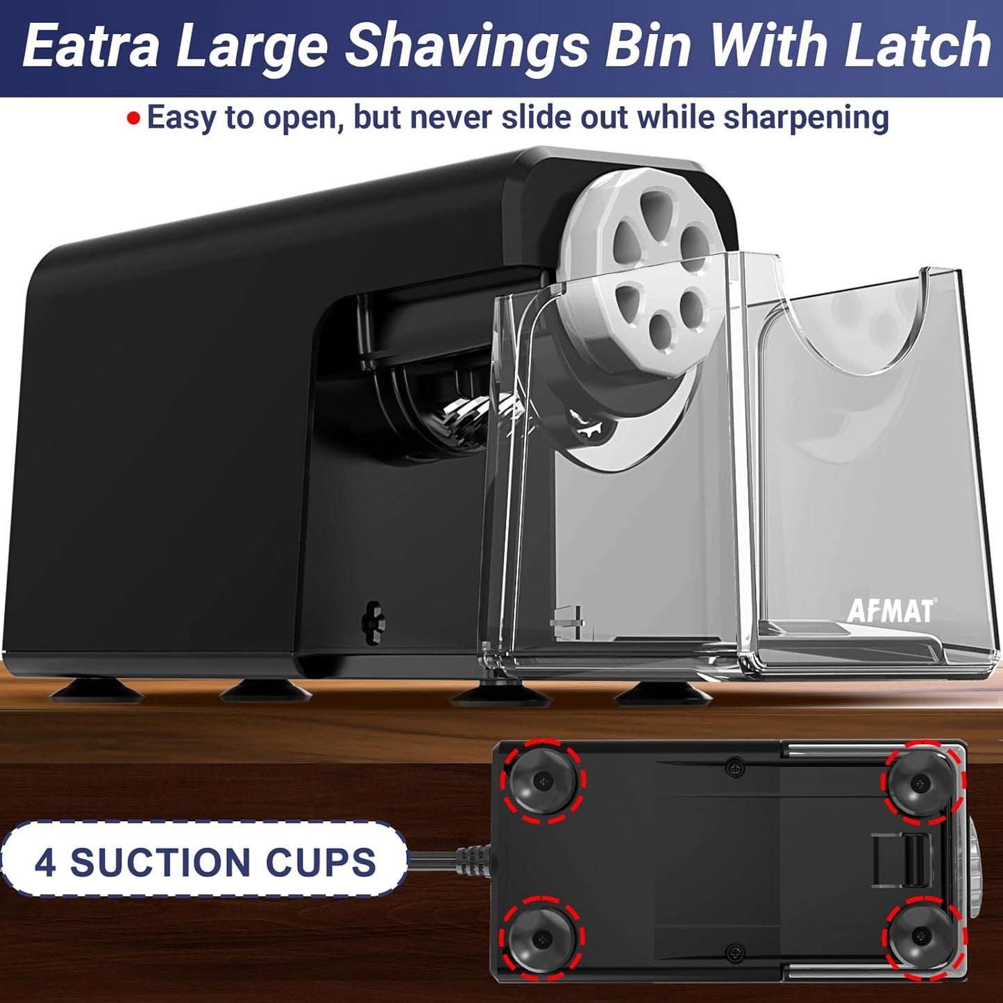 AFMAT Electric Pencil Sharpener Heavy Duty, 6 Holes, Auto Stop Pencil Sharpeners for School