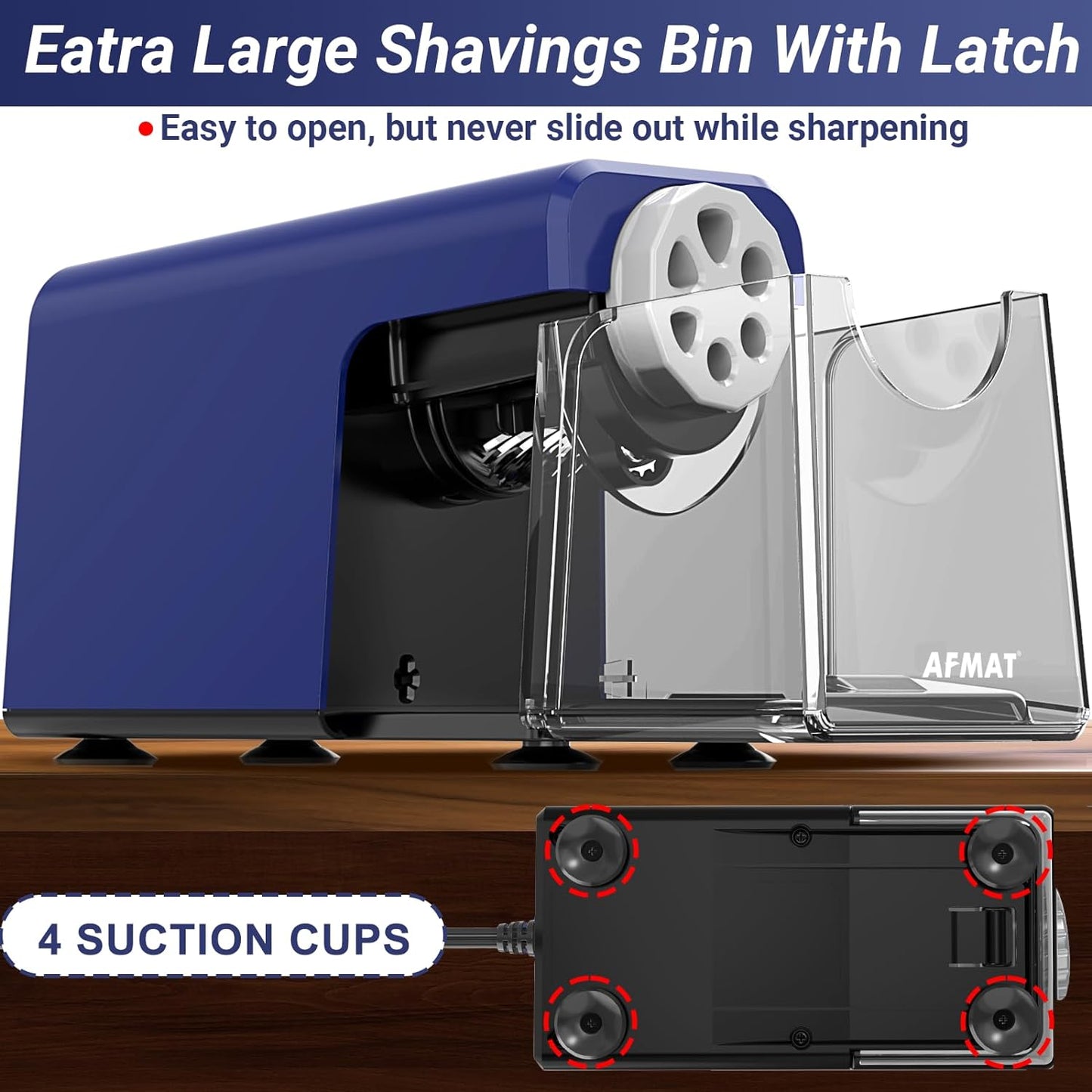 AFMAT Electric Pencil Sharpener Heavy Duty, 6 Holes, Auto Stop Pencil Sharpeners for School
