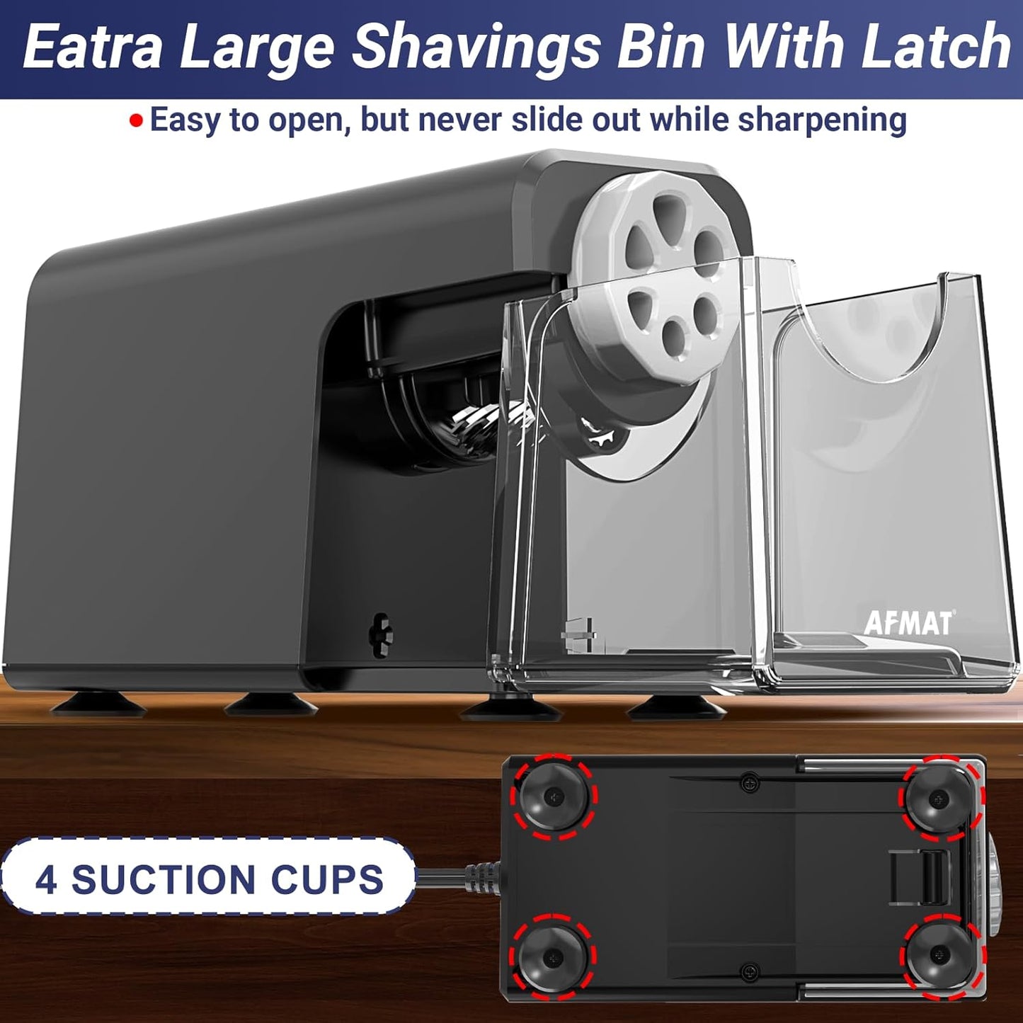 AFMAT Electric Pencil Sharpener Heavy Duty, 6 Holes, Auto Stop Pencil Sharpeners for School
