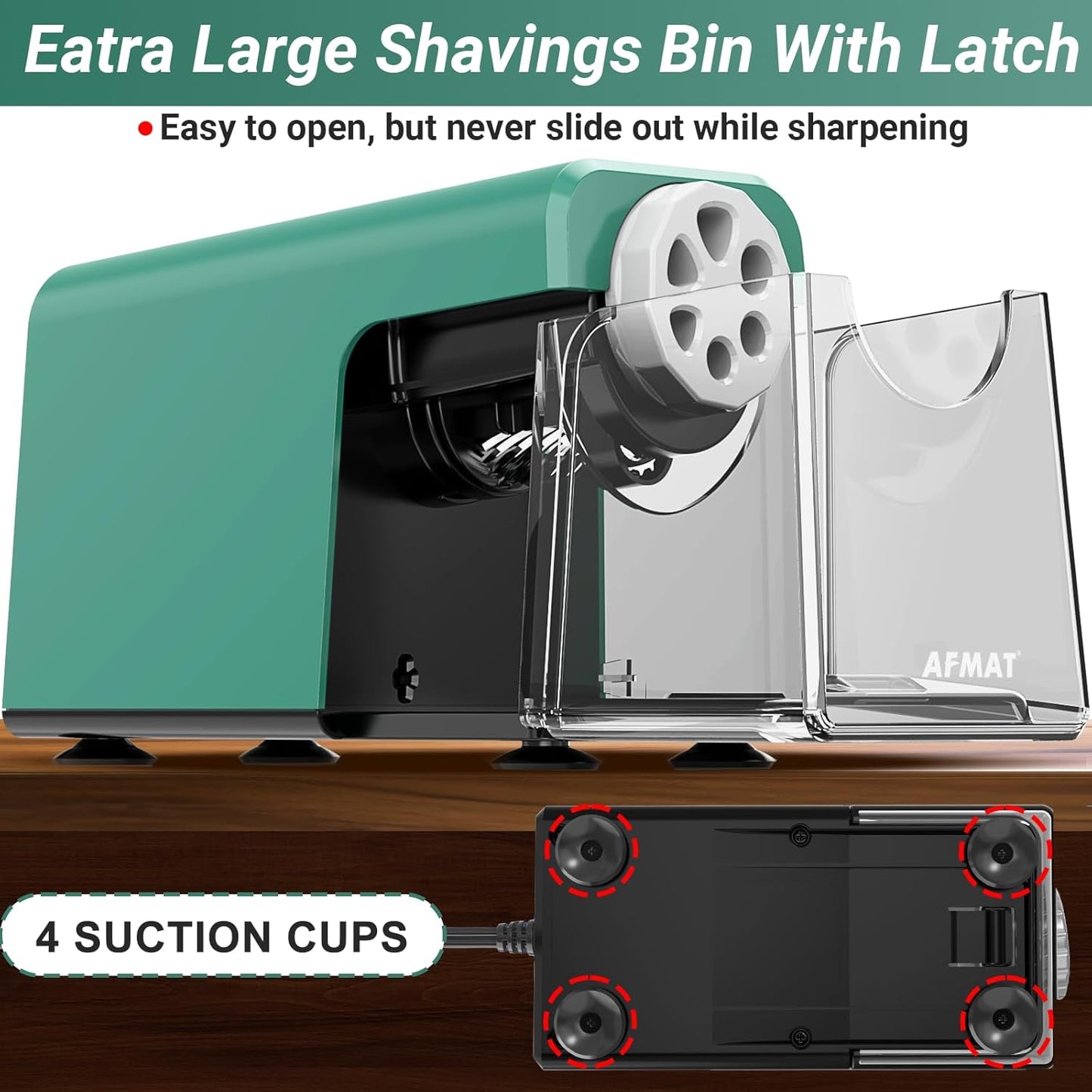 AFMAT Electric Pencil Sharpener Heavy Duty, 6 Holes, Auto Stop Pencil Sharpeners for School