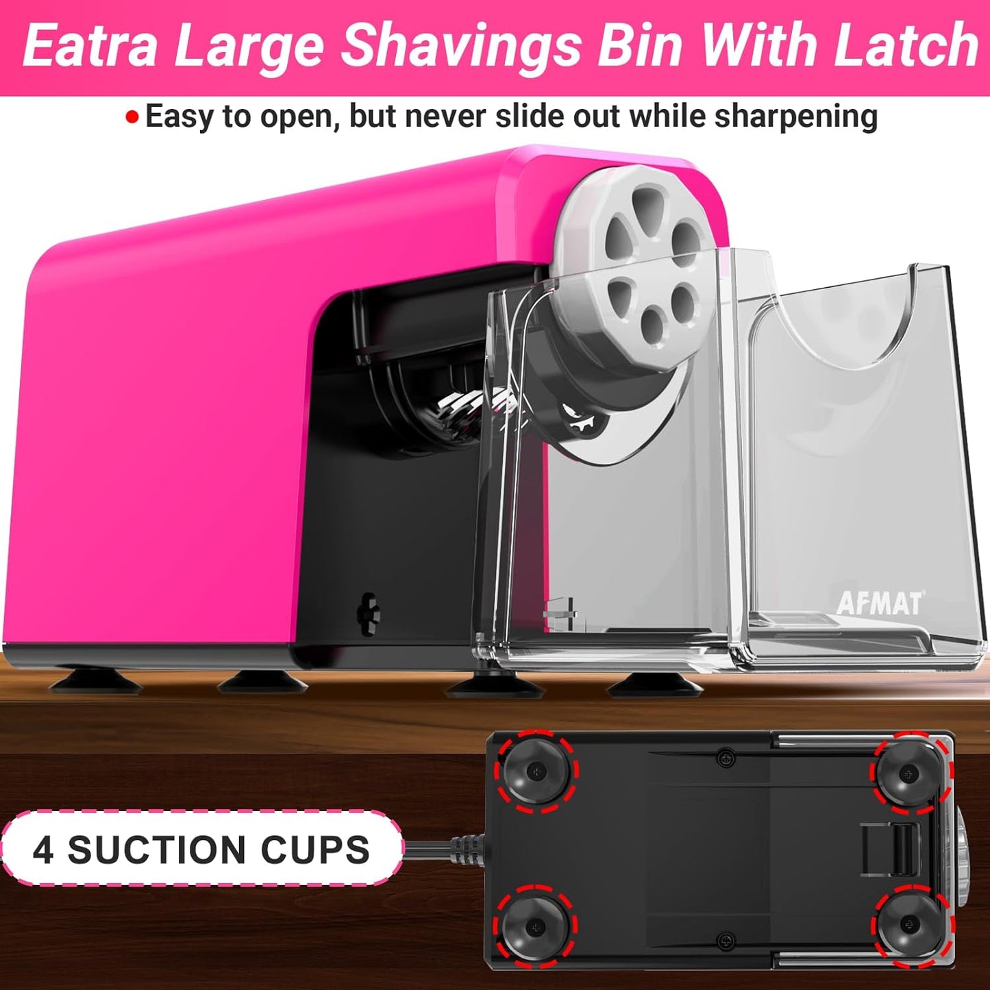 AFMAT Electric Pencil Sharpener Heavy Duty, 6 Holes, Auto Stop Pencil Sharpeners for School