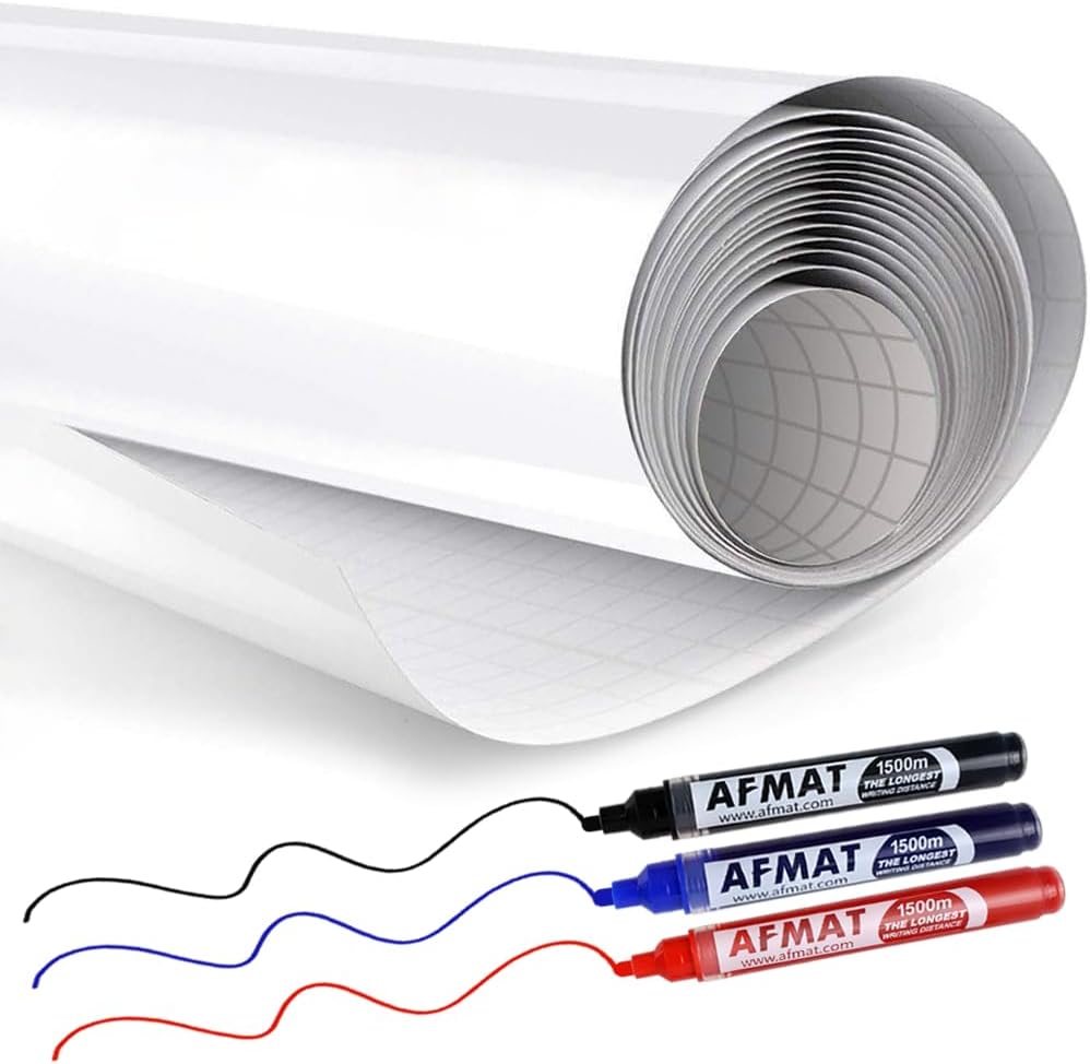 White Board Sticker, Dry Eraser Paper for Wall, Upgrade PET-No Ghost, 1.45 x 11 ft