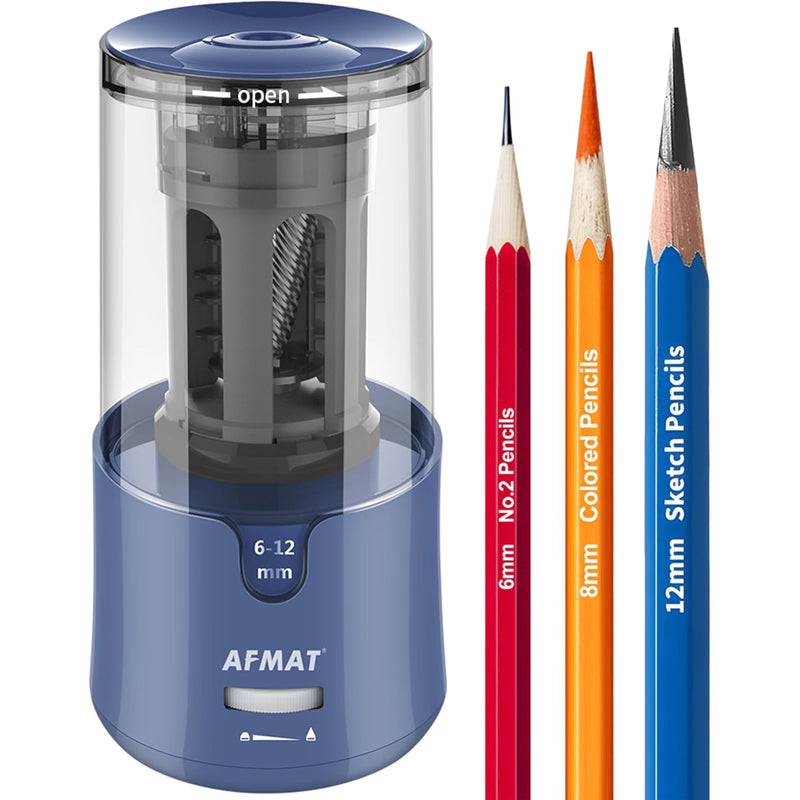 AFMAT Electric Long Point Pencil Sharpener for Artist, Auto Stop & Fast Sharpening, 8-17mm