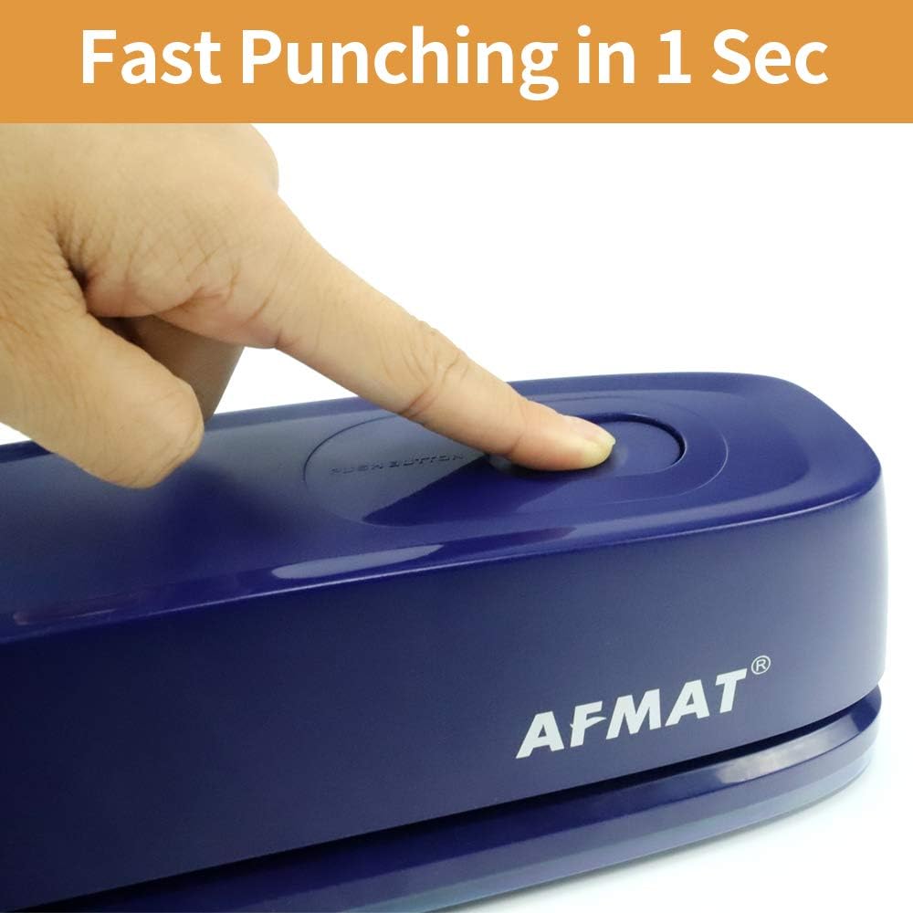 3 Hole Punch, AFMAT Electric Three Hole Punch Heavy Duty, 20-Sheet Punch Capacity