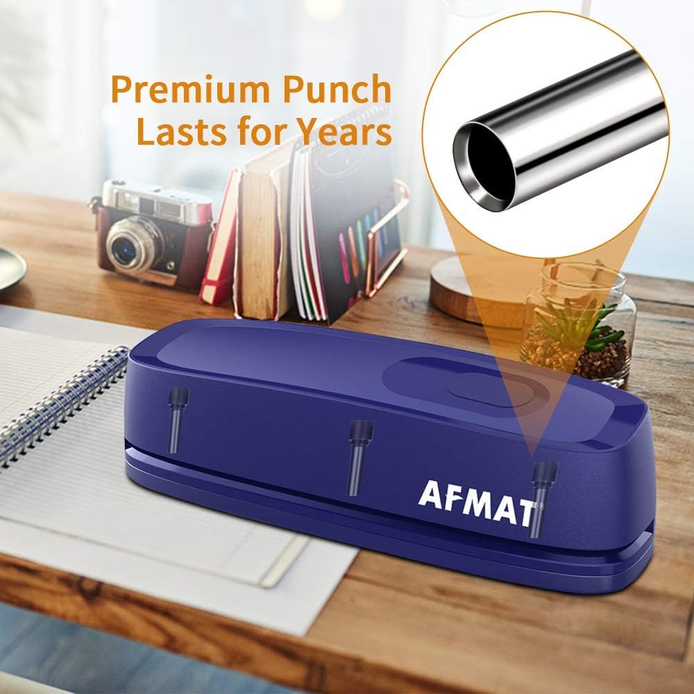 3 Hole Punch, AFMAT Electric Three Hole Punch Heavy Duty, 20-Sheet Punch Capacity
