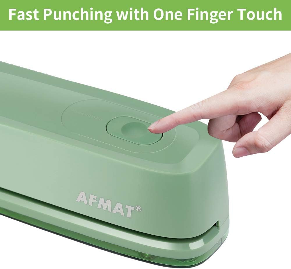 3 Hole Punch, AFMAT Electric Three Hole Punch Heavy Duty, 20-Sheet Punch Capacity