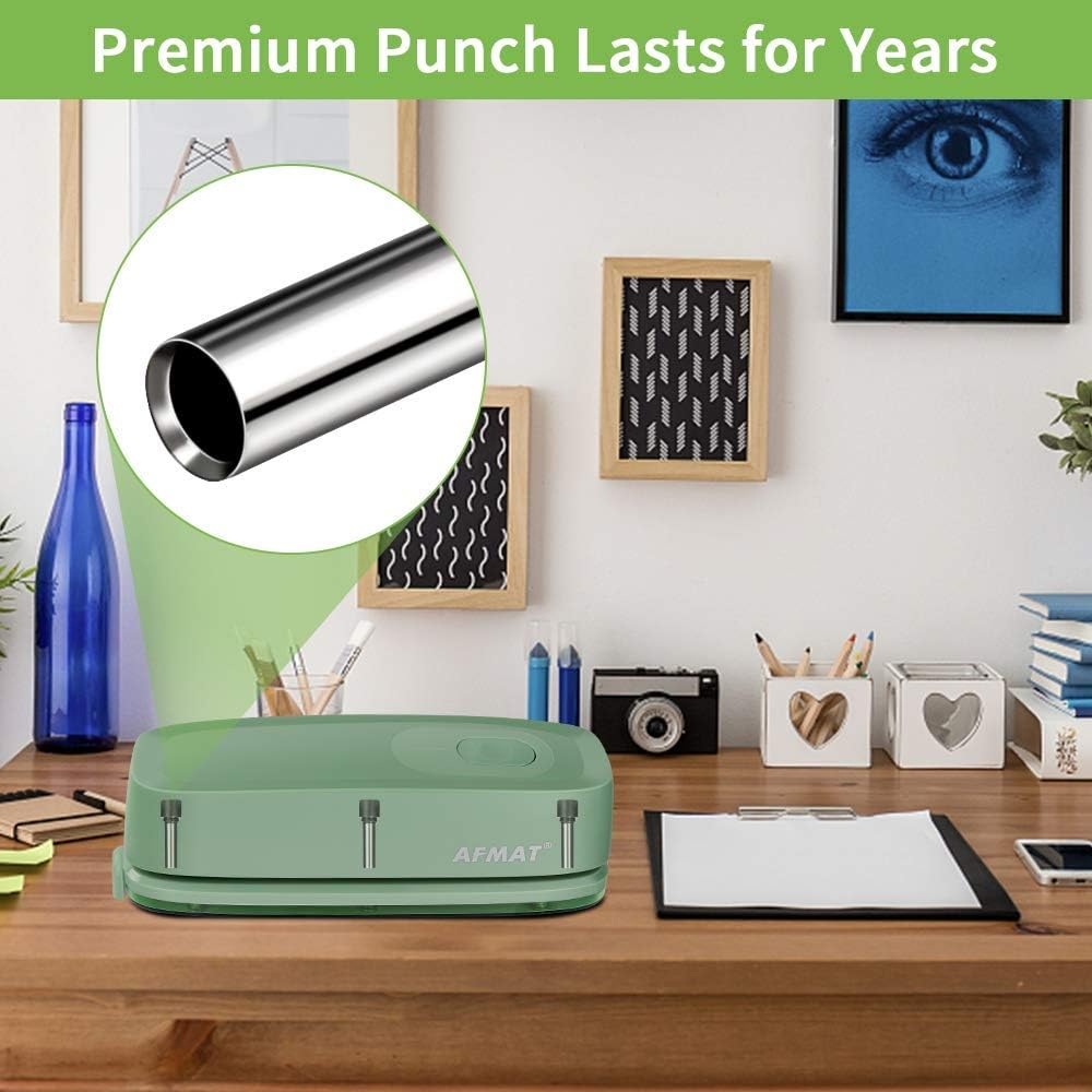 3 Hole Punch, AFMAT Electric Three Hole Punch Heavy Duty, 20-Sheet Punch Capacity
