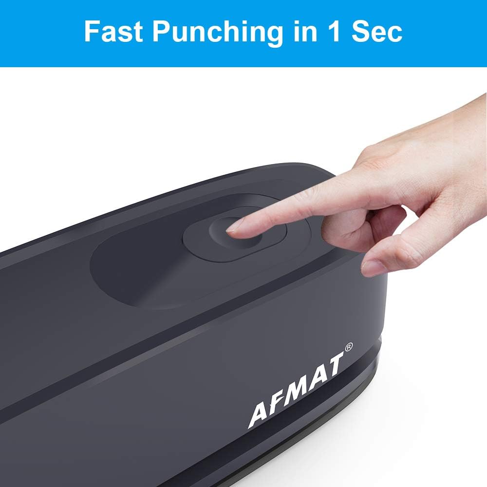 3 Hole Punch, AFMAT Electric Three Hole Punch Heavy Duty, 20-Sheet Punch Capacity