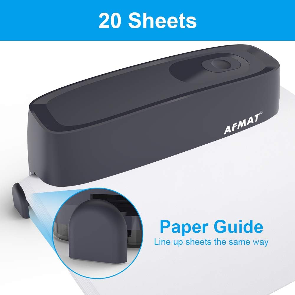 3 Hole Punch, AFMAT Electric Three Hole Punch Heavy Duty, 20-Sheet Punch Capacity