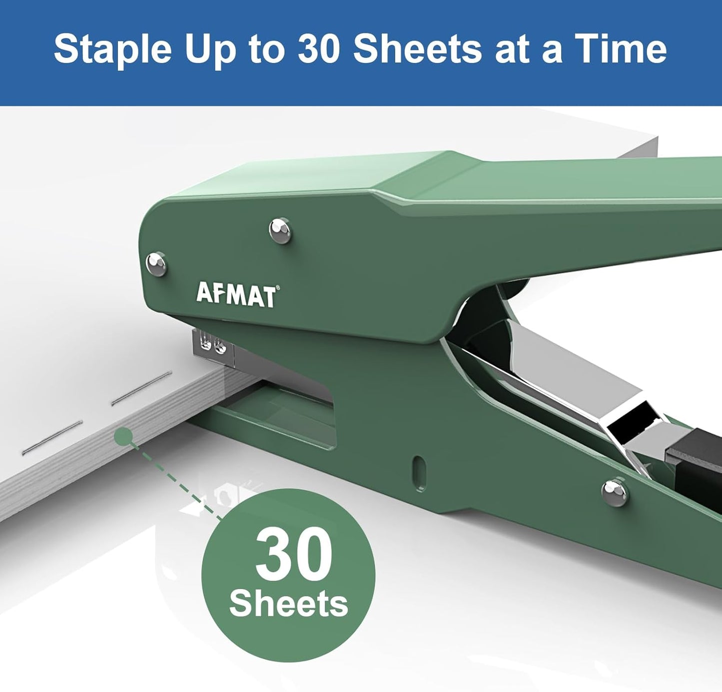 AFMAT Effortless Plier Stapler, Metal 50 Sheet Stapling Plier, with 1000 5/16" Staples