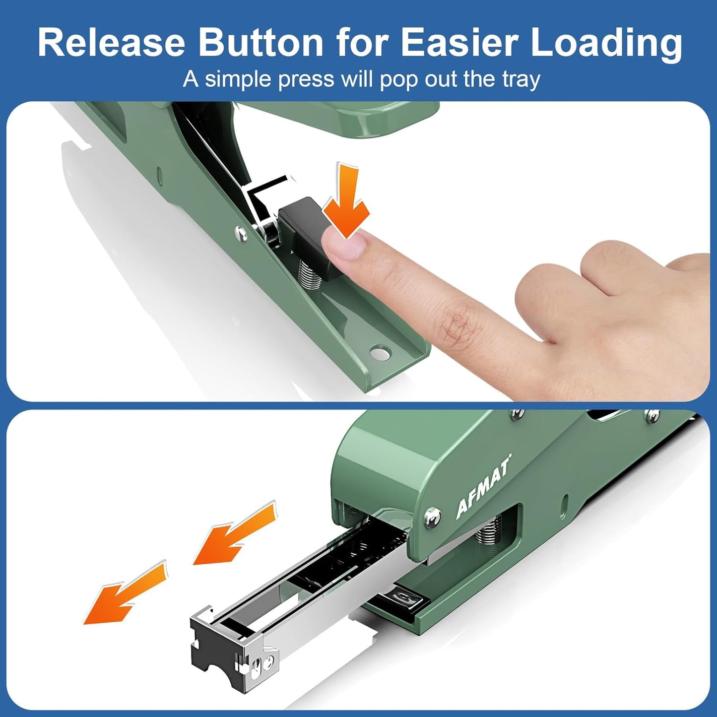 AFMAT Effortless Plier Stapler, Metal 50 Sheet Stapling Plier, with 1000 5/16" Staples
