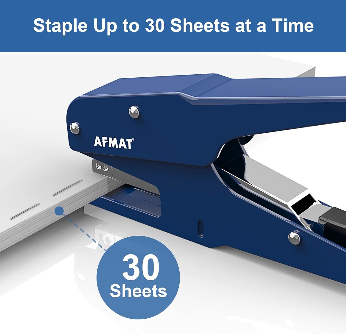 AFMAT Effortless Plier Stapler, Metal 50 Sheet Stapling Plier, with 1000 5/16" Staples