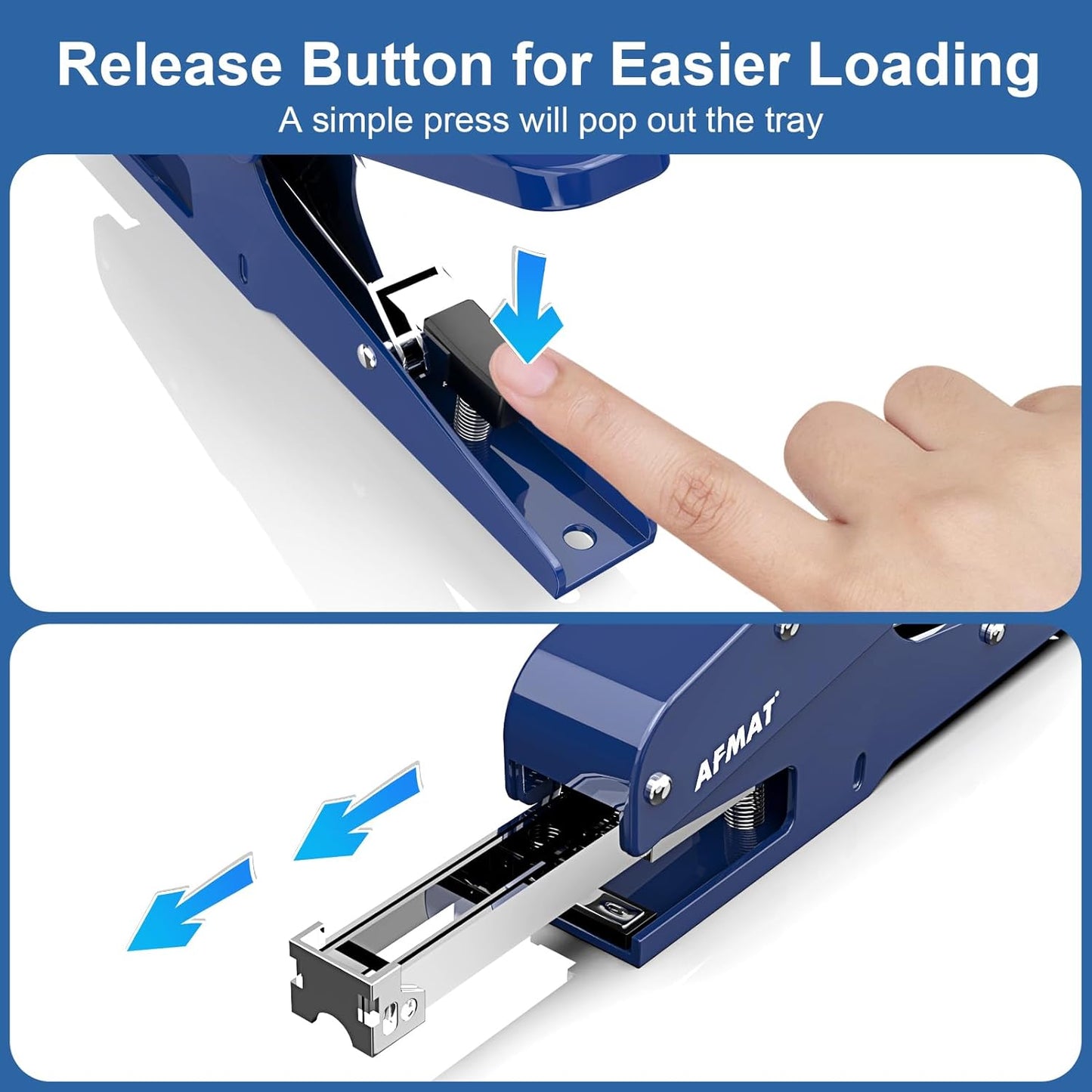 AFMAT Effortless Plier Stapler, Metal 50 Sheet Stapling Plier, with 1000 5/16" Staples