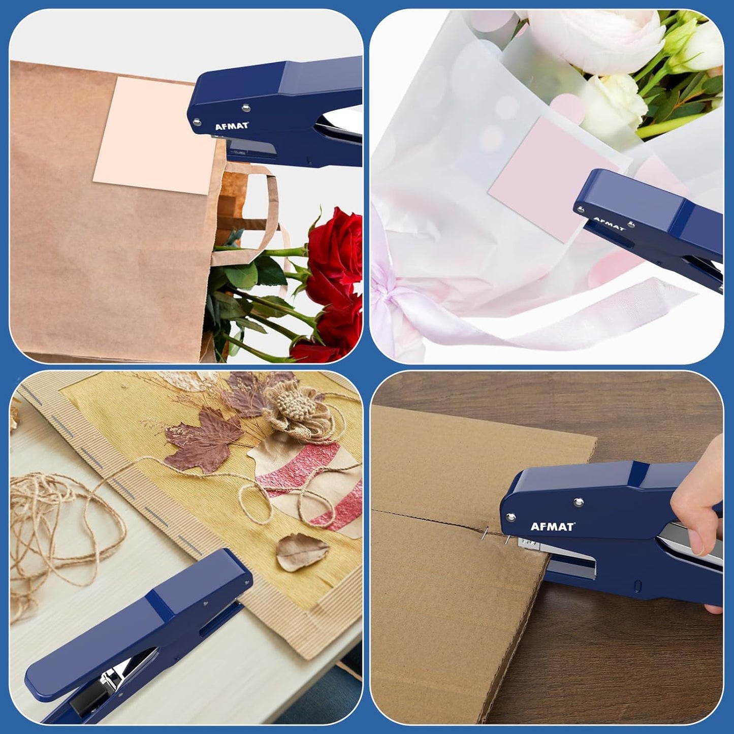 AFMAT Effortless Plier Stapler, Metal 50 Sheet Stapling Plier, with 1000 5/16" Staples