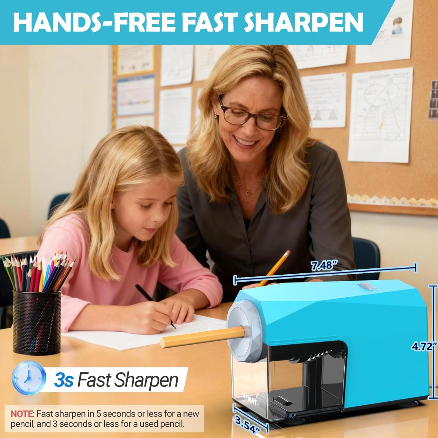 Newly Upgraded Fully Automatic Electric Pencil Sharpener,3X Longer Cutter Life,PSC4CY