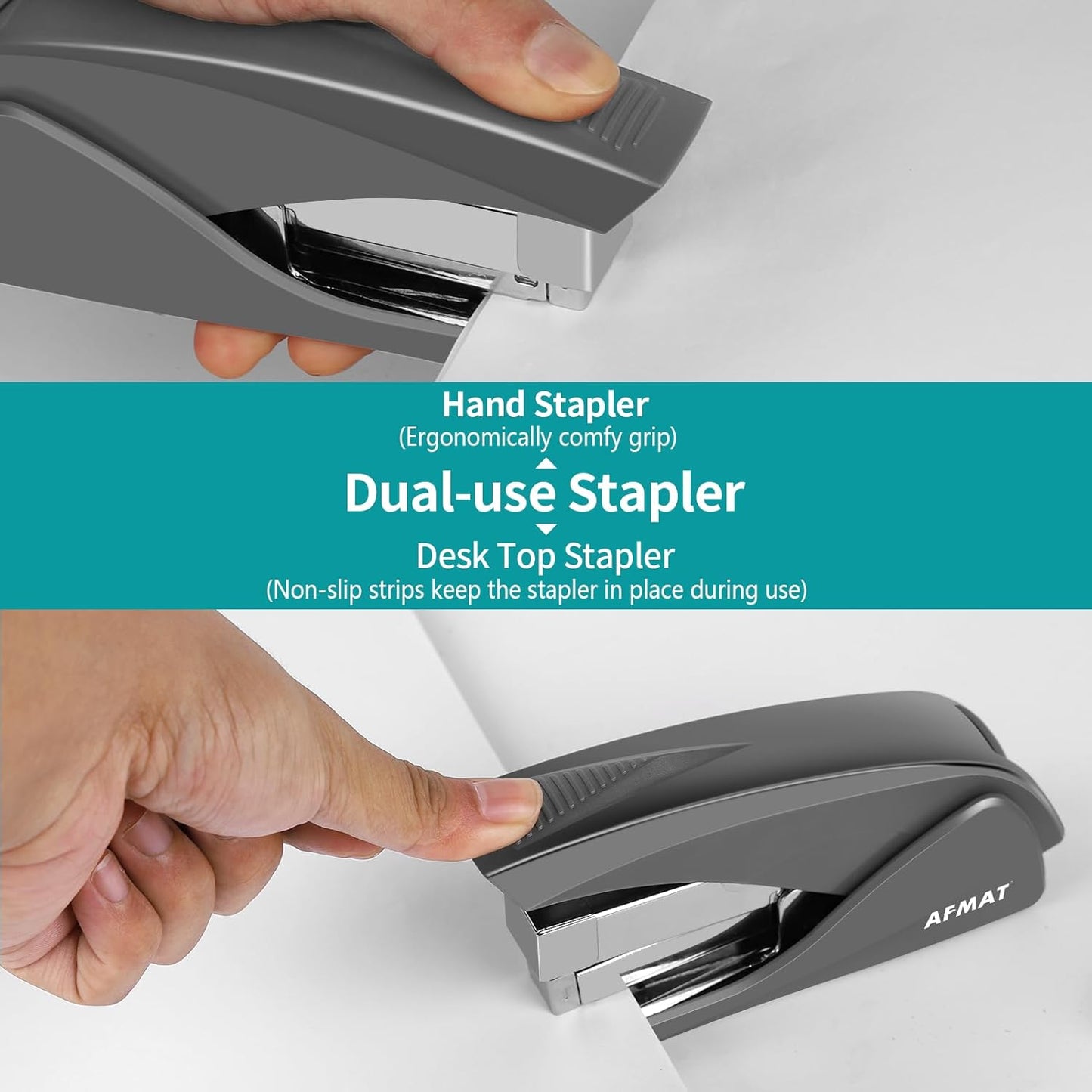 Stapler for Desk, 50 Sheet Effortless Stapler, Desktop Stapler Staple with One Finger, Portable Handheld Ergonomic Stapler Heavy Duty