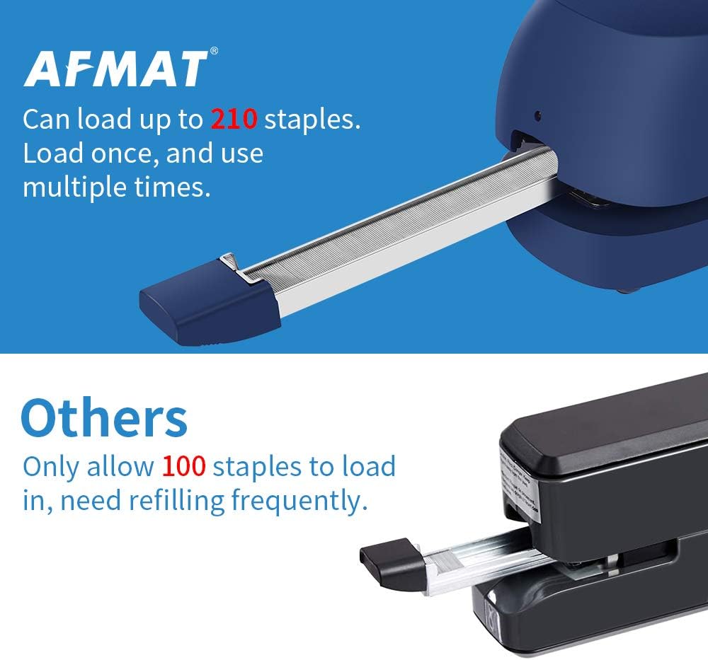AFMAT Electric Stapler for Desk, Automatic Stapler Desktop, Office Staplers Electric, with Reload Reminder & Release Button, 25 Sheets Capacit