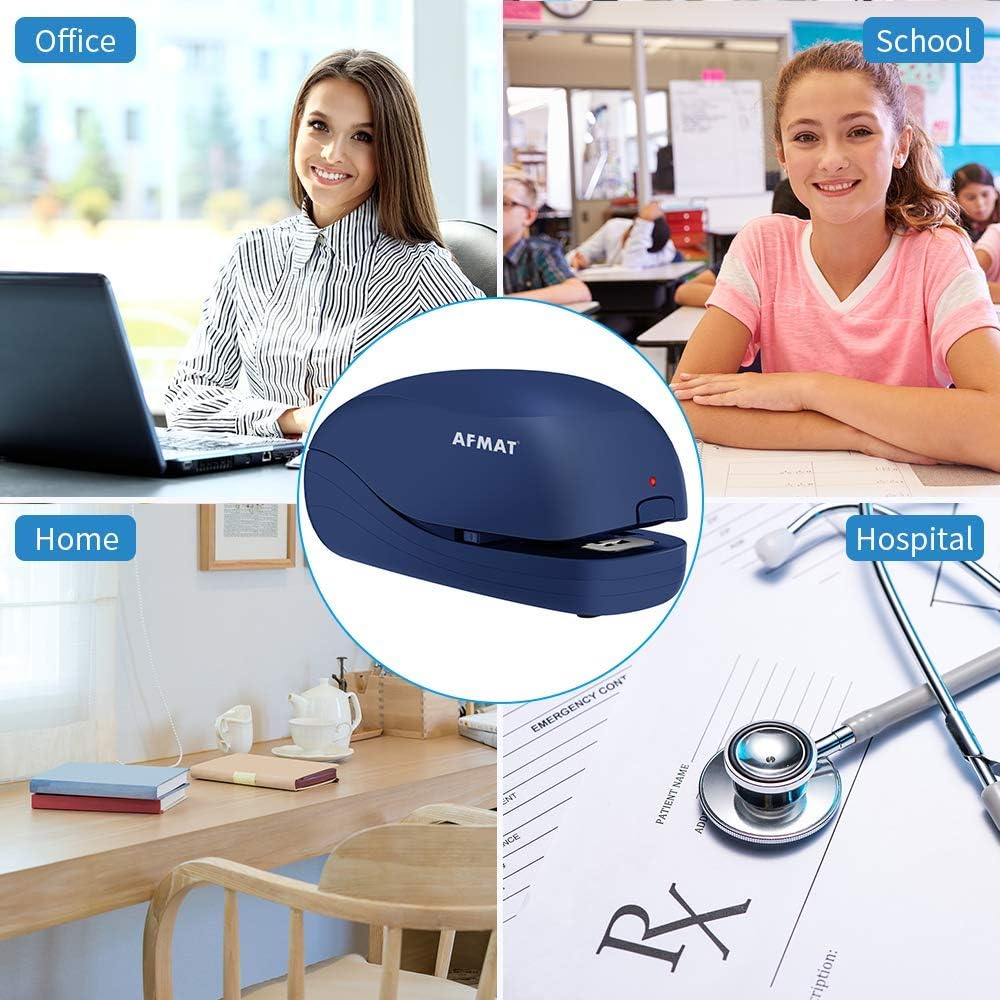 AFMAT Electric Stapler for Desk, Automatic Stapler Desktop, Office Staplers Electric, with Reload Reminder & Release Button, 25 Sheets Capacit
