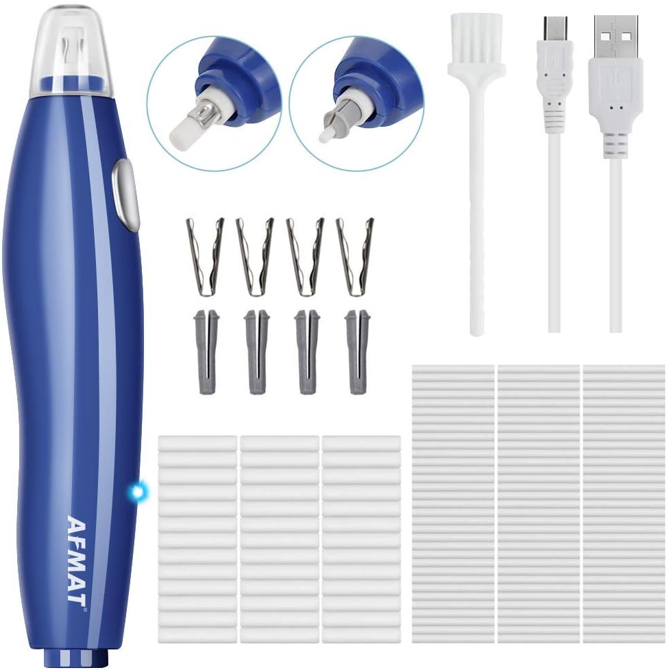 AFMAT Electric Eraser for Artists, AFMAT Rechargeable Electric Eraser Kit,140 Refills for Drafting, Electric Pencil Eraser - Battery Operated for Drawing Pencils, Crafts, Arts