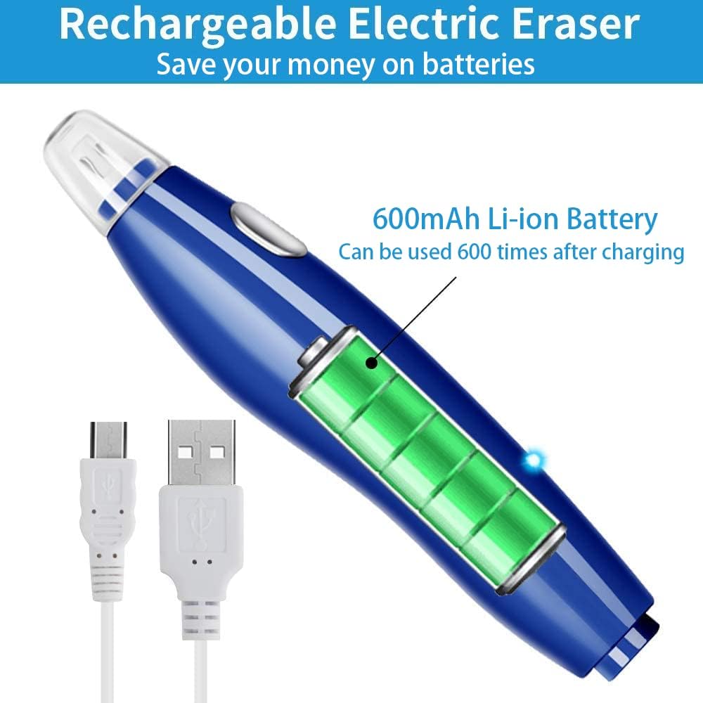 AFMAT Electric Eraser for Artists, AFMAT Rechargeable Electric Eraser Kit,140 Refills for Drafting, Electric Pencil Eraser - Battery Operated for Drawing Pencils, Crafts, Arts