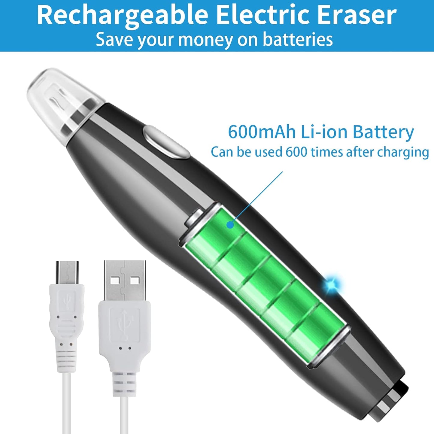 AFMAT Electric Eraser for Artists, AFMAT Rechargeable Electric Eraser Kit,140 Refills for Drafting, Electric Pencil Eraser - Battery Operated for Drawing Pencils, Crafts, Arts