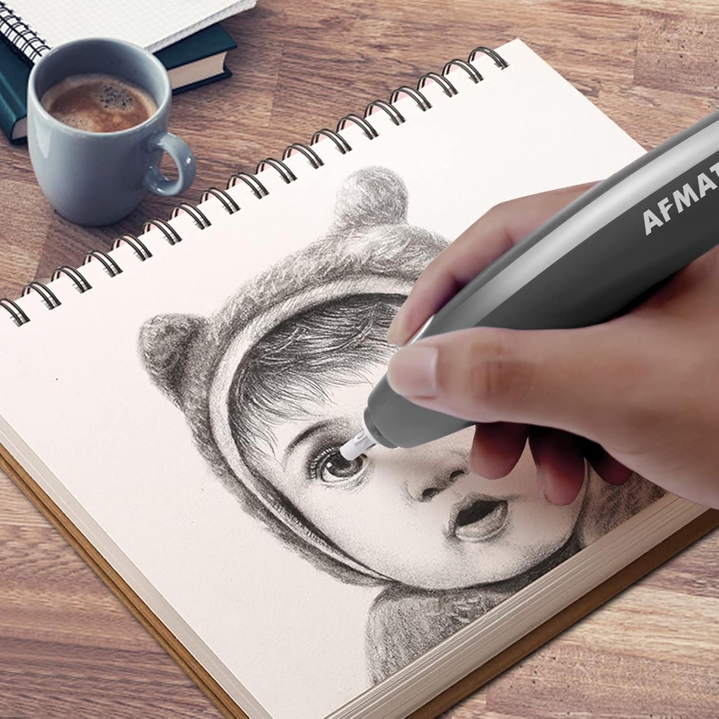 AFMAT Electric Eraser for Artists, AFMAT Rechargeable Electric Eraser Kit,140 Refills for Drafting, Electric Pencil Eraser - Battery Operated for Drawing Pencils, Crafts, Arts