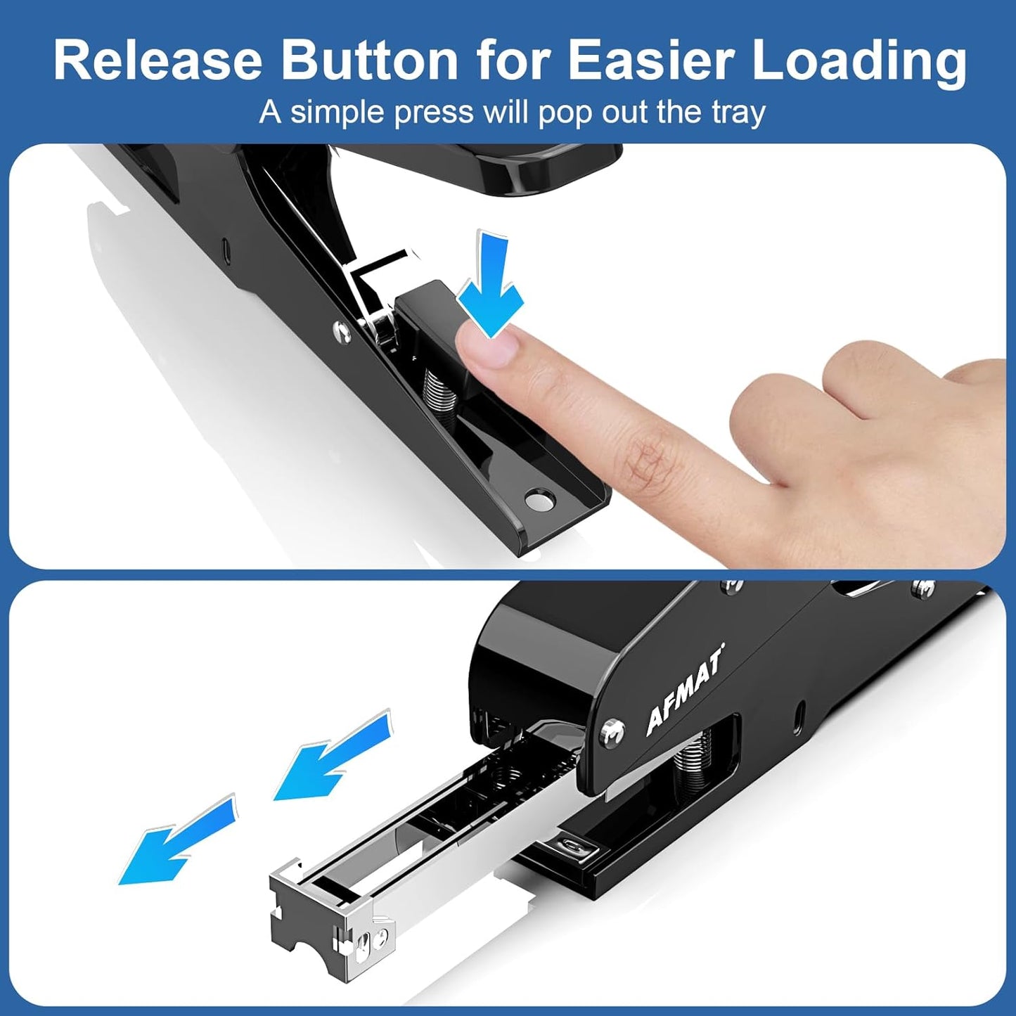 AFMAT Effortless Plier Stapler, Metal 50 Sheet Stapling Plier, with 1000 5/16" Staples