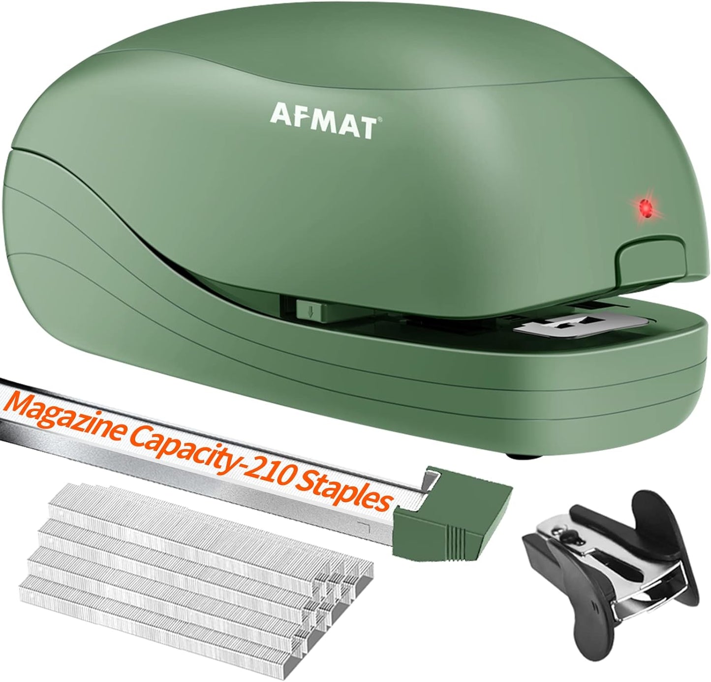 AFMAT Electric Stapler for Desk, Automatic Stapler Desktop, Office Staplers Electric, with Reload Reminder & Release Button, 25 Sheets Capacit