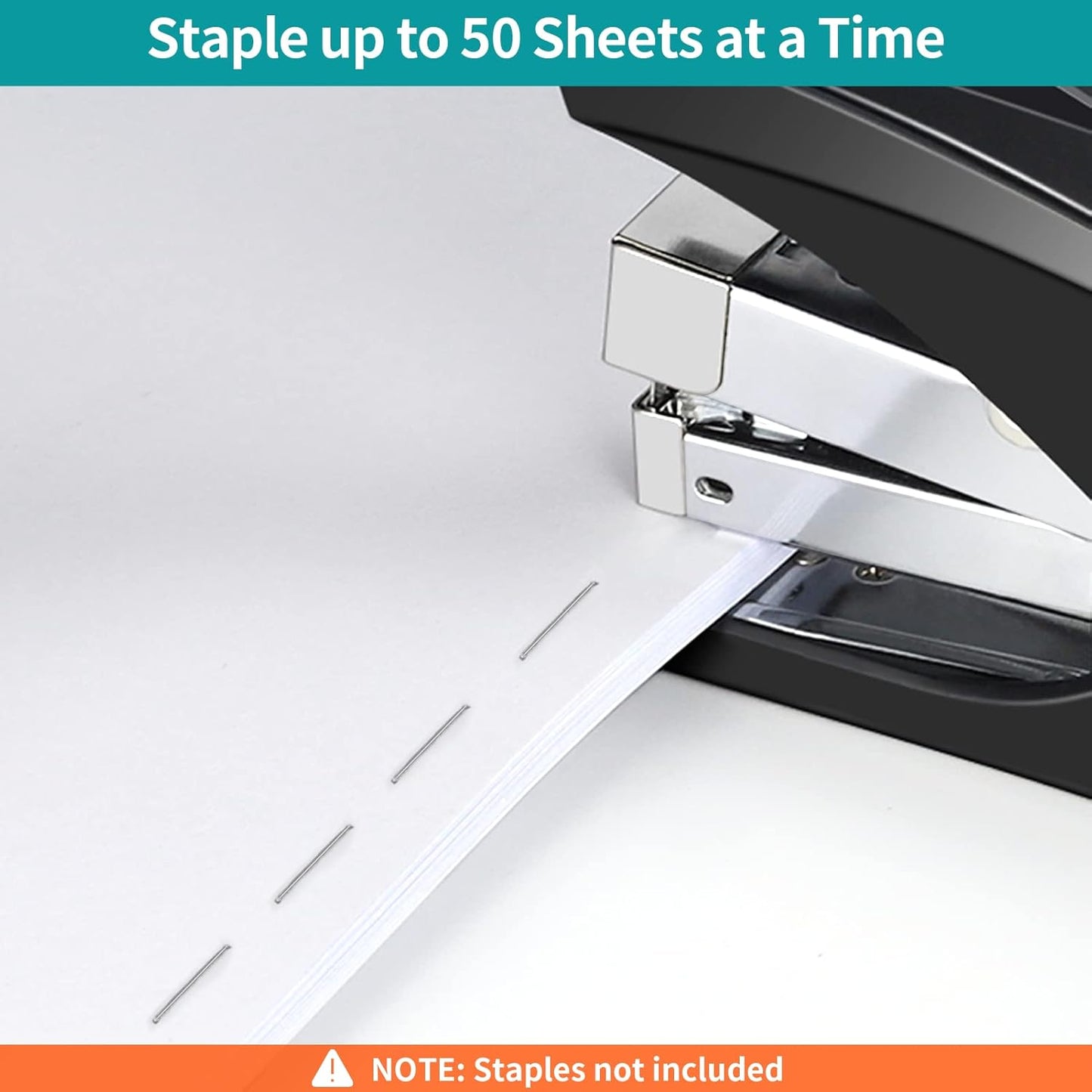 Stapler for Desk, 50 Sheet Effortless Stapler, Desktop Stapler Staple with One Finger, Portable Handheld Ergonomic Stapler Heavy Duty