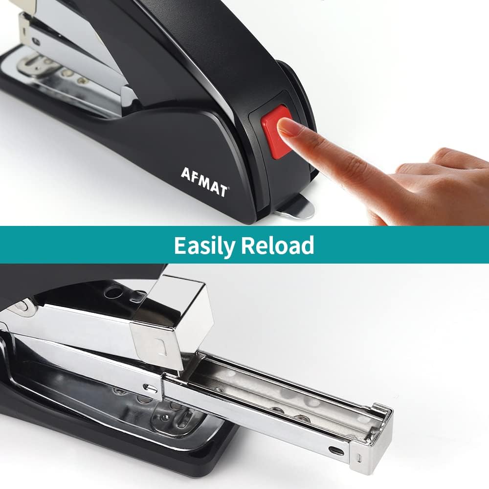 Stapler for Desk, 50 Sheet Effortless Stapler, Desktop Stapler Staple with One Finger, Portable Handheld Ergonomic Stapler Heavy Duty