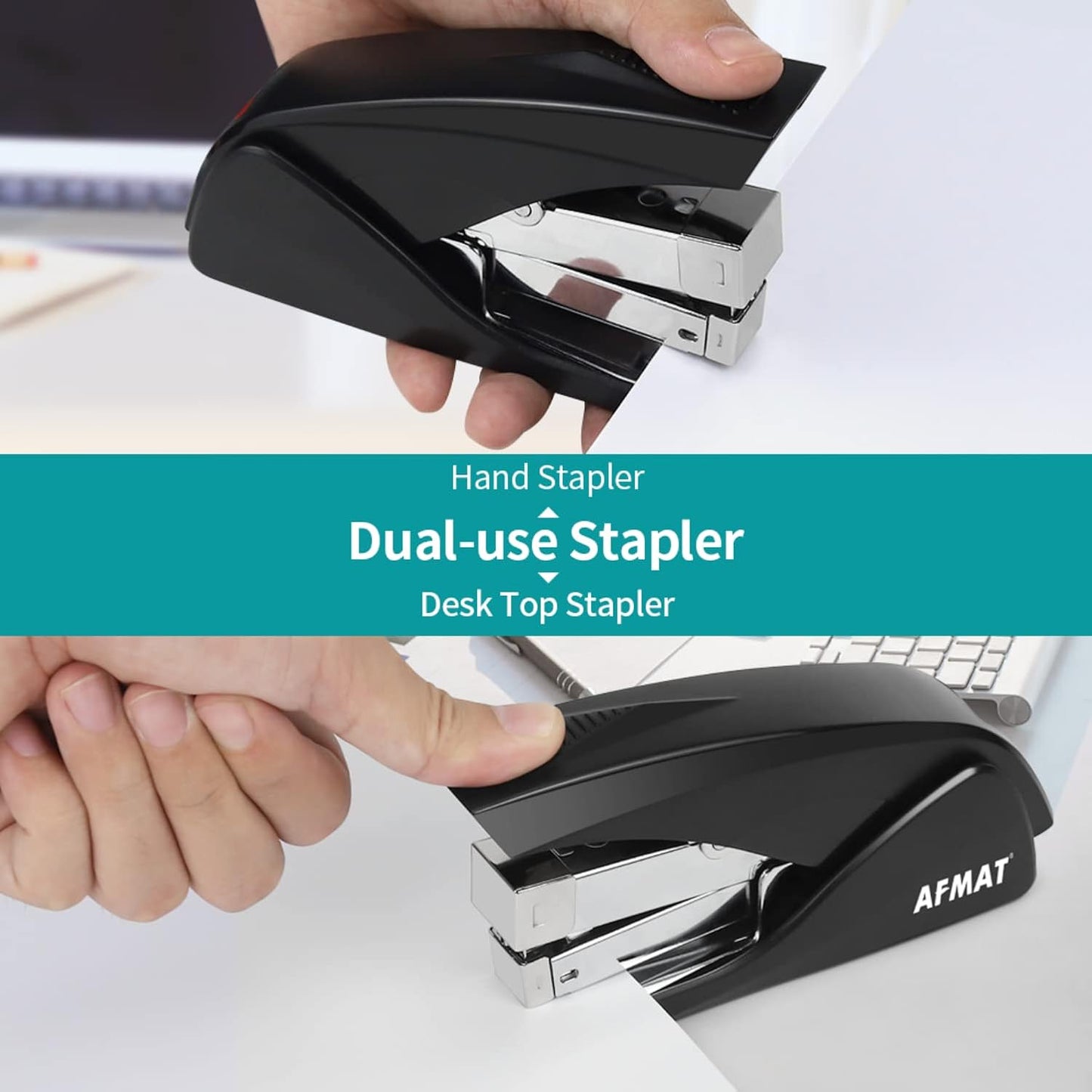 Stapler for Desk, 50 Sheet Effortless Stapler, Desktop Stapler Staple with One Finger, Portable Handheld Ergonomic Stapler Heavy Duty