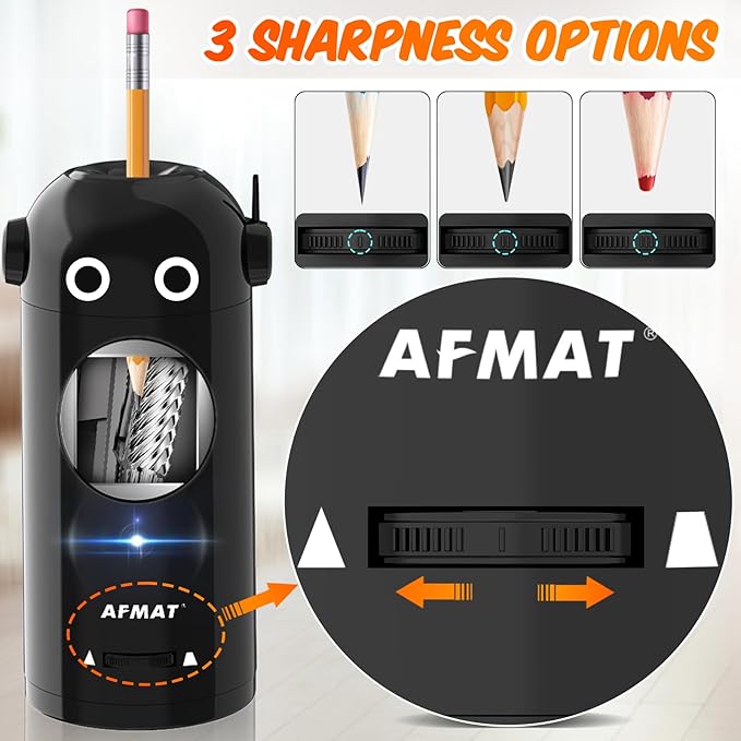 Available in Australia:AFMAT Electric Pencil Sharpener, Robot Pencil Sharpener for Colored Pencils 7-11.5mm,Model:PSX5RB(Green)