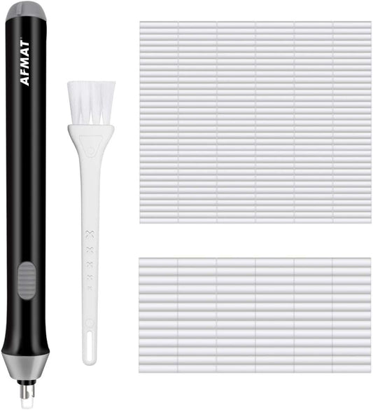 AFMAT EEB01 Electric Eraser for Drawing, Battery Operated Eraser with 140 Refills, Electric Erasers Kit for Artist, Art Erasers for Painting, Sketching, Drafting, Detailer Tool for Crafting,Black