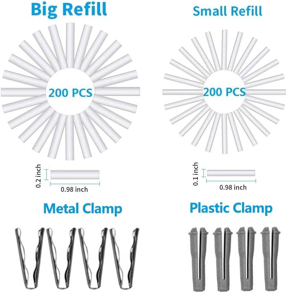 Recharges pour gommes électriques AFMAT (400 pièces), 200 gommes φ5 mm et 200 gommes φ2,3 mm. Recharges de rechange pour gommes électriques AFMAT.