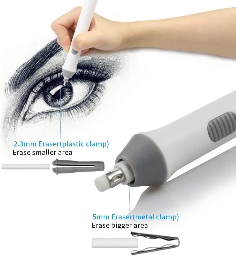 Recharges pour gommes électriques AFMAT (400 pièces), 200 gommes φ5 mm et 200 gommes φ2,3 mm. Recharges de rechange pour gommes électriques AFMAT.